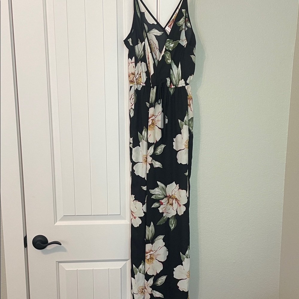 Xhilaration Black Floral Maxi Dress
